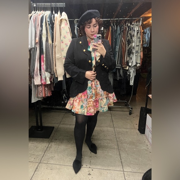 🟠201B. Scalloped Blazer Suit Set - Black - Picture 8 of 10